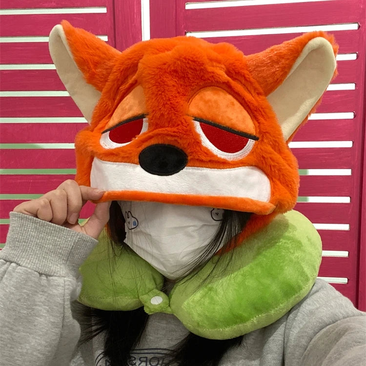 Bunny Travel Neck Pillow with Hoodie – Adorable Sleep Companion