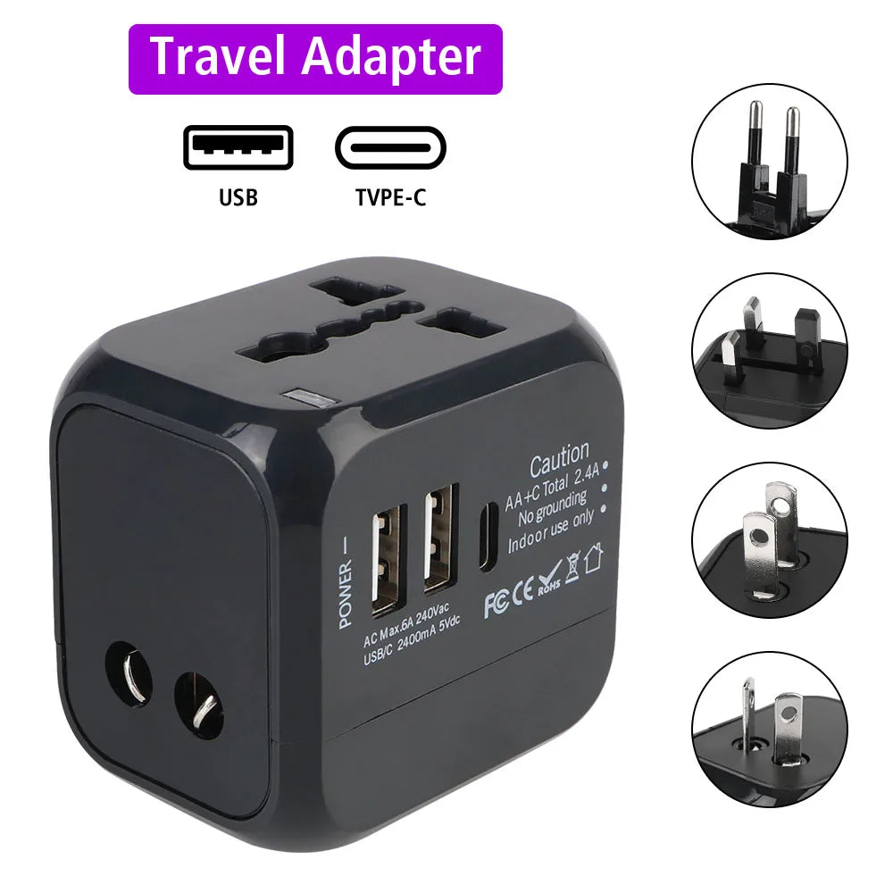 Compact Multi-Device Travel Adapter Charger