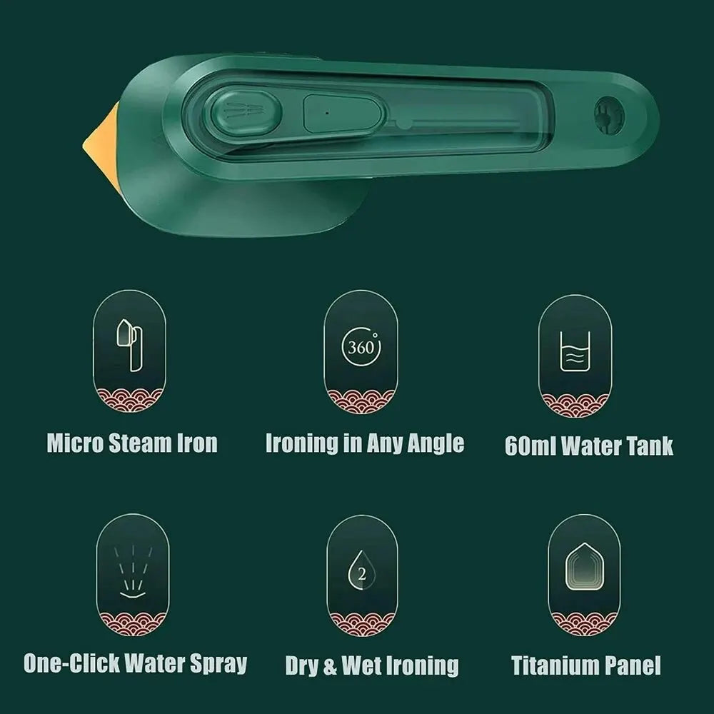 Mini Portable Garment Steamer – Travel-Size Iron for On-the-Go Styling
