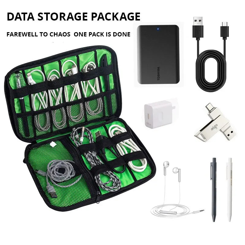 Double-Layer Travel Cable Organizer Bag