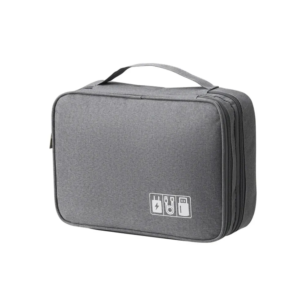 Grid-Layout Cable Organizer Pouch for Travel