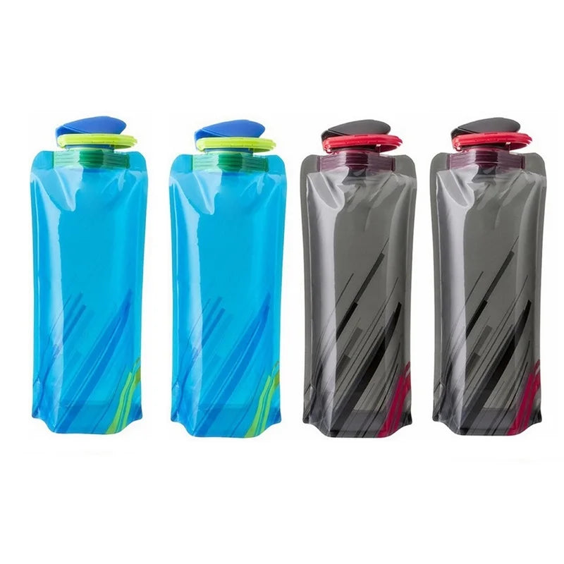 Foldable Water Bottle with Carabiner Clip
