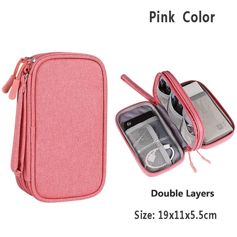 Data Cable Storage Bag Large Electronic Organizer Travel Case