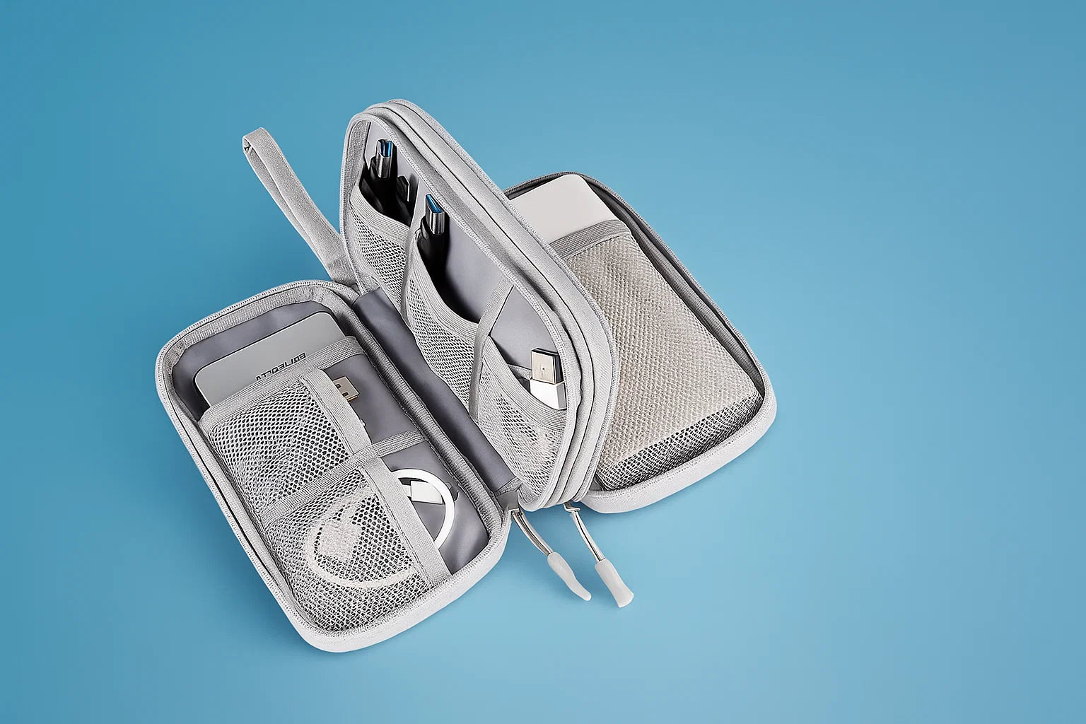 Data Cable Storage Bag Large Electronic Organizer Travel Case